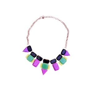 Colorful Geometric Statement Necklace